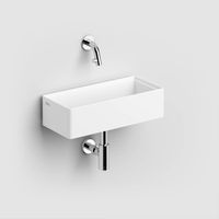 Clou New Flush 3.1 fontein zonder kraangat met afvoerplug 38x18cm wit aluite aluite