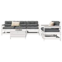 6-delige Loungeset massief grenenhout wit 6-delige Loungeset massief grenenhout wit