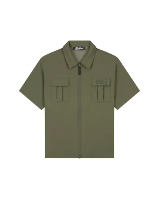 Malelions Capri Zip T-Shirt Heren Donkergroen - Maat M - Kleur: Donkergroen | Soccerfanshop