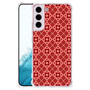 Samsung Galaxy S22 Doorzichtige Silicone Hoesje Batik Rood