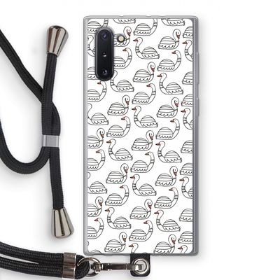 Zwanen: Samsung Galaxy Note 10 Transparant Hoesje met koord