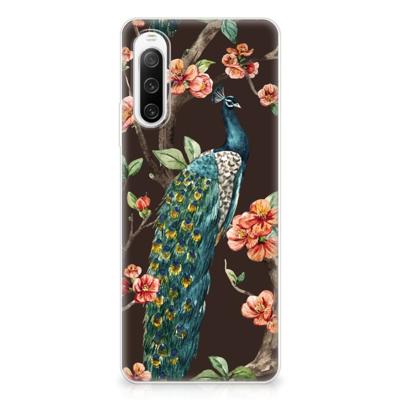 Sony Xperia 10 IV | TPU Hoesje | Pauw met Bloemen