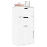 Bijzetkast met lades ODDA wit 40x24x79 cm massief grenenhout
