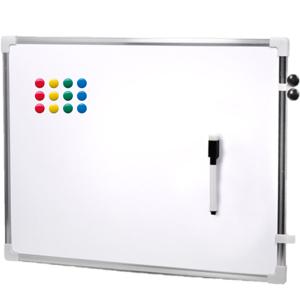 Magnetisch whiteboard/memobord met marker/12x magneten gekleurd - 80 x 60 cm