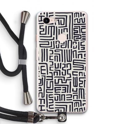 Moroccan Print: Pixel 3 XL Transparant Hoesje met koord