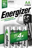 Energizer herlaadbare batterijen Power Plus AA, blister van 4 stuks