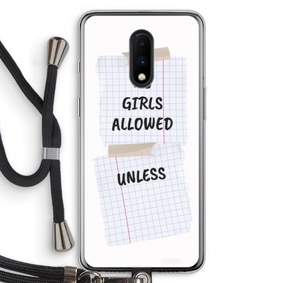 No Girls Allowed Unless: OnePlus 7 Transparant Hoesje met koord