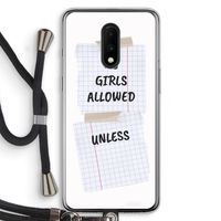No Girls Allowed Unless: OnePlus 7 Transparant Hoesje met koord