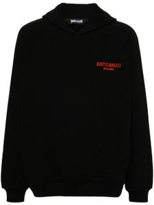 Just Cavalli hoodie en coton à logo floqué - Noir