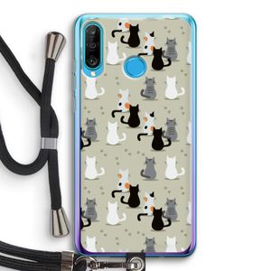 Katten: Huawei P30 Lite Transparant Hoesje met koord