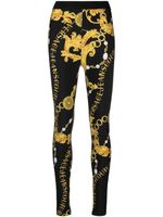 Versace Jeans Couture legging imprimé à taille à logo - Noir