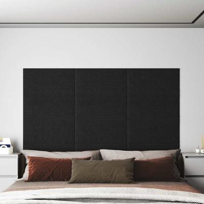 Wandpanelen 12 st 2,16 m² 60x30 cm stof zwart