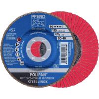 PFERD TOOLS 67660415 PFF 115 CO-COOL 40 SG STEELOX Lamellenschijf Diameter 115 mm Boordiameter 22.23 mm Aluminium legering, Legering op nikkelbasis,