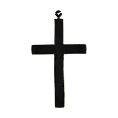 Verkleed Paus/Bisschop/Priester kruis - aan ketting - zwart - 22 cm