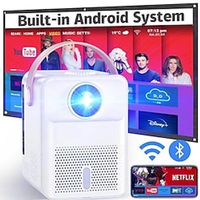 Fabrieksverkoop AT-X8 LED Projector Sisäänrakennettu kaiutin Mini handheld zakformaat draagbaar Autofocus WIFI-projector 1080P (1920x1080) 200 lm iOS / Android / Android 6.0 Compatibel met: iOS en Lightinthebox