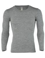 Heren Shirt Lange Mouw Zijde Wol Engel Natur Kleur Grijs Maat 50/52 - Large
