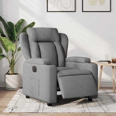 Fauteuil elektrisch verstelbaar stof lichtgrijs