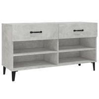 The Living Store Schoenenkast - betongrijs - 102 x 35 x 55 cm - opbergruimte - stabiel blad - trendy ontwerp