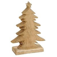 Kerstdecoratie houten kerstbomen / kerstboompjes 20 cm   - - thumbnail
