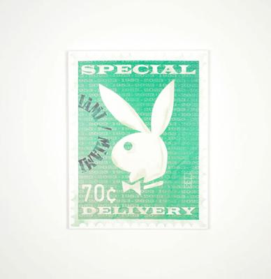 Playboy Wall Art - Limited Edition Postzegel Groen