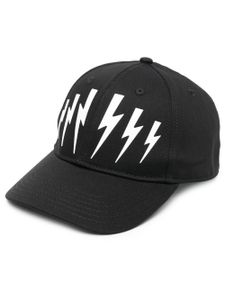 Neil Barrett casquette à imprimé Thunderbolt - Noir