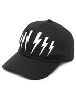 Neil Barrett casquette à imprimé Thunderbolt - Noir
