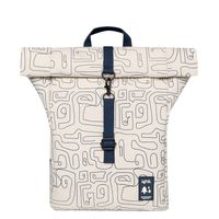 Lefrik Roll Top Mini Backpack ecru graphic Rugzak - thumbnail