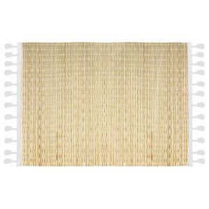 Rechthoekige placemat met franjes wit bamboe 45 x 30 - Placemats