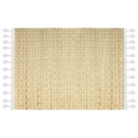Rechthoekige placemat met franjes wit bamboe 45 x 30 - Placemats - thumbnail