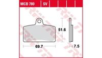 TRW remblokken "mcb 780 brake pad mcb 780 organic standard