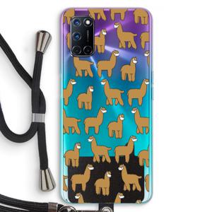 Alpacas: Oppo A92 Transparant Hoesje met koord