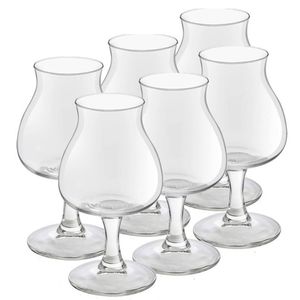 6x Speciaal bierglazen/tulpglazen transparant op voet 260 ml Lund - Bierglazen