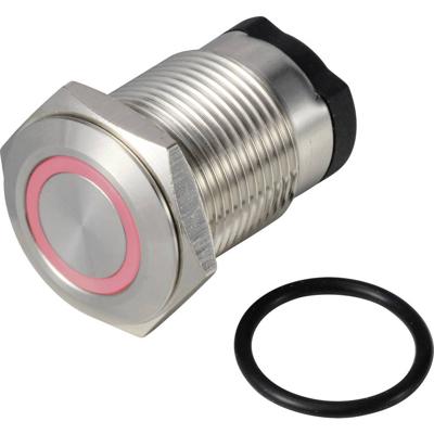 TRU COMPONENTS TC-13224144 ONPOW6316F-10E/Q/R/12V/S Druktoets 36 V DC/AC 2 A 1x uit/(aan) Moment Rood IP65 1 stuk(s)