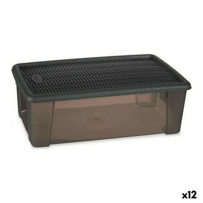 Doos met deksel Stefanplast Elegance Grijs Transparant Plastic 5 L (12 Stuks)