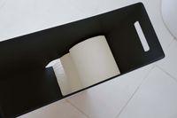 Yamazaki Toilettenpapierständer gross TOWER Zwart Roestvrijstaal Organizer voor badkamer - thumbnail