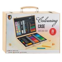 Grafix Houten kleurkoffer fsc, 86dlg.