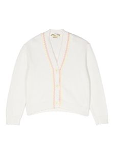 Stella McCartney Kids cardigan nervuré à col v - Blanc