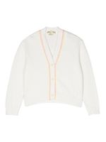 Stella McCartney Kids cardigan nervuré à col v - Blanc