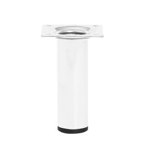 Stalen meubelpoot wit rond ø 3 cm en hoogte 10 cm