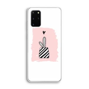 Zwart-wit cactus: Samsung Galaxy S20 Plus Transparant Hoesje