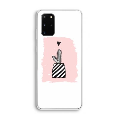 Zwart-wit cactus: Samsung Galaxy S20 Plus Transparant Hoesje