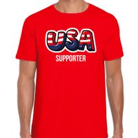 Rood t-shirt usa / Amerika supporter EK/ WK voor heren - thumbnail