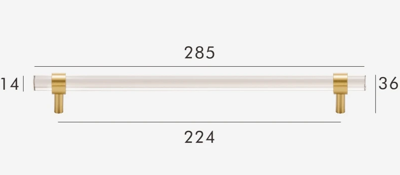 Moderne Messing & Acryl Meubelgreep Moderne Messing & Acryl Meubelgreep