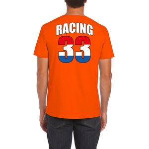 Oranje t-shirt Racing 33 supporter / race fan voor heren