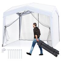 Paviljoen 3x3 m Vouwpaviljoen met Rolzak 8 Haringen & 4 Windtouwen Tuinpaviljoen Waterdicht Stevig Winterbestendig (met Muggennet)