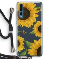 Sunflower and bees: Huawei P20 Pro Transparant Hoesje met koord
