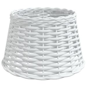 The Living Store Wicker Lampenkap - Plafond- en Tafellamp - Ø38 x 23 cm - Wit