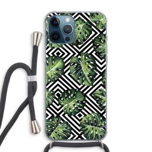 Geometrische jungle: iPhone 12 Pro Max Transparant Hoesje met koord