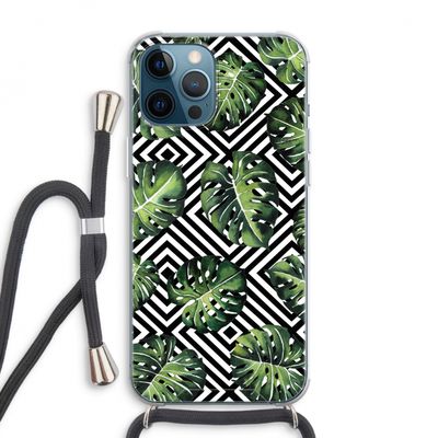 Geometrische jungle: iPhone 12 Pro Max Transparant Hoesje met koord