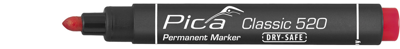 Pica 520/40 Permanent Marker | 1-4mm | Rond | Rood | 10 stuks - PI52040